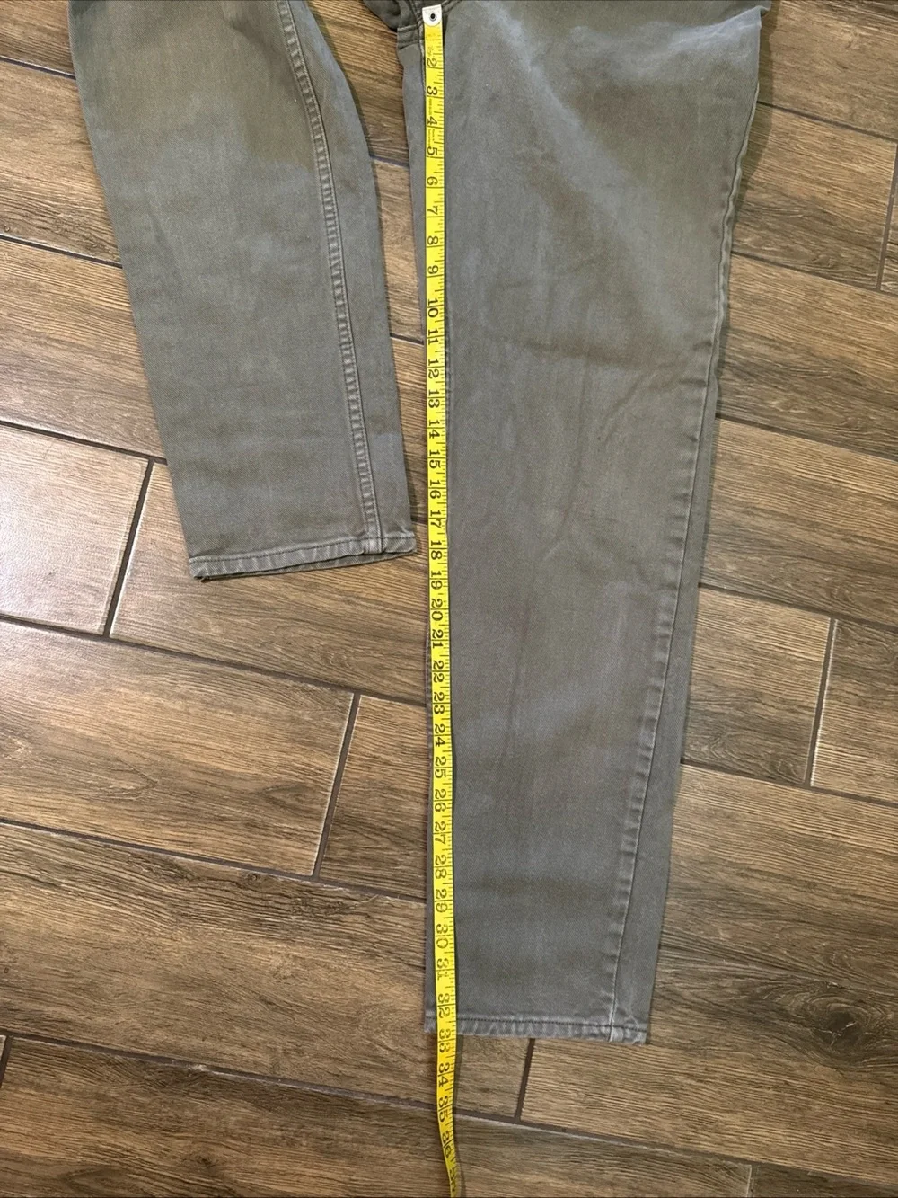 Vintage 90s LEVIS 550 Greenish/Grey Men's Relaxed Fit Tapered Leg 32X34 USA Made